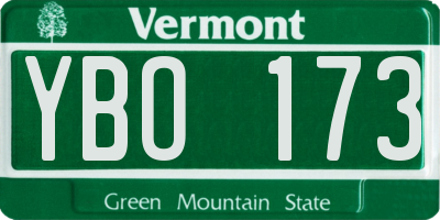 VT license plate YBO173