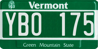 VT license plate YBO175