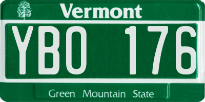 VT license plate YBO176