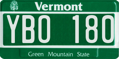 VT license plate YBO180