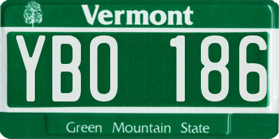 VT license plate YBO186