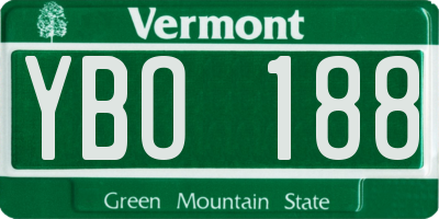 VT license plate YBO188