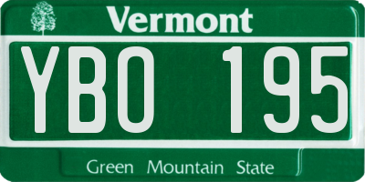 VT license plate YBO195