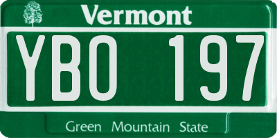 VT license plate YBO197