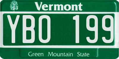 VT license plate YBO199