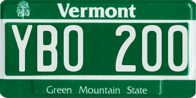 VT license plate YBO200