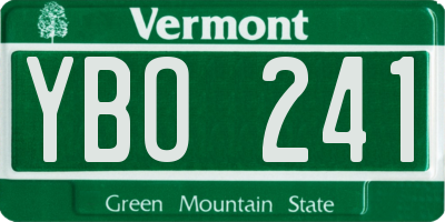VT license plate YBO241
