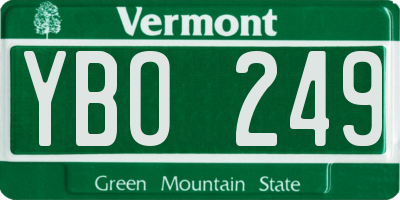 VT license plate YBO249