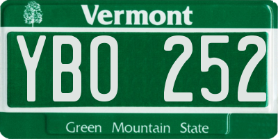 VT license plate YBO252