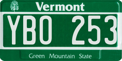 VT license plate YBO253
