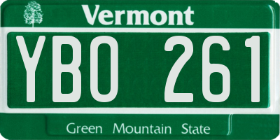 VT license plate YBO261