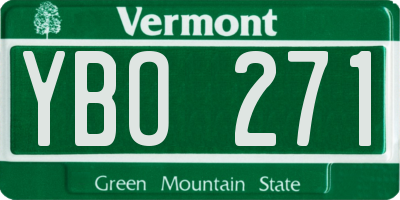 VT license plate YBO271