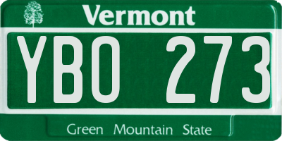 VT license plate YBO273