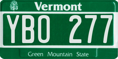 VT license plate YBO277