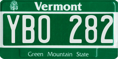 VT license plate YBO282