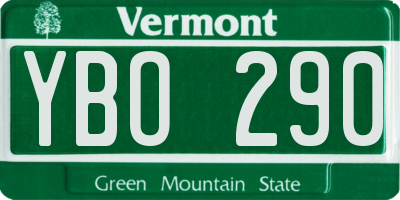 VT license plate YBO290