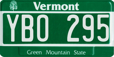 VT license plate YBO295