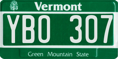 VT license plate YBO307