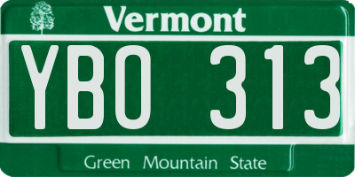 VT license plate YBO313