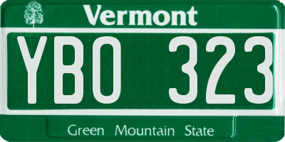 VT license plate YBO323