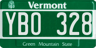 VT license plate YBO328
