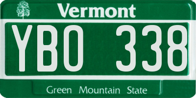 VT license plate YBO338