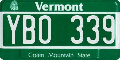 VT license plate YBO339