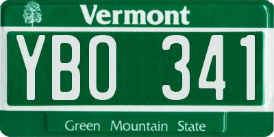 VT license plate YBO341
