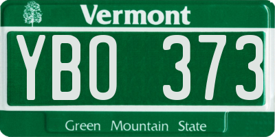 VT license plate YBO373