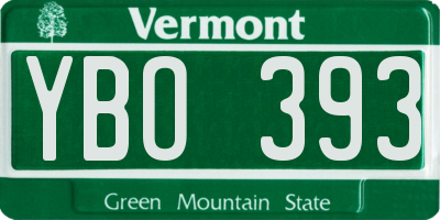 VT license plate YBO393