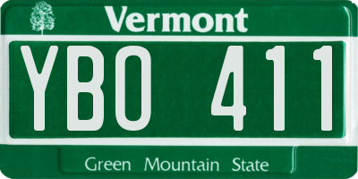 VT license plate YBO411