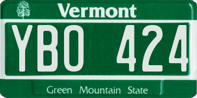VT license plate YBO424