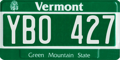 VT license plate YBO427