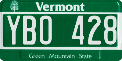 VT license plate YBO428
