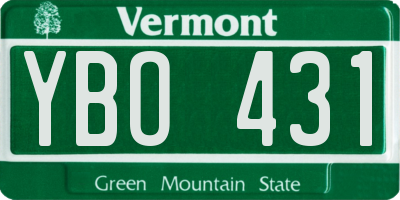 VT license plate YBO431