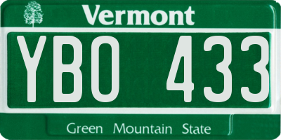 VT license plate YBO433