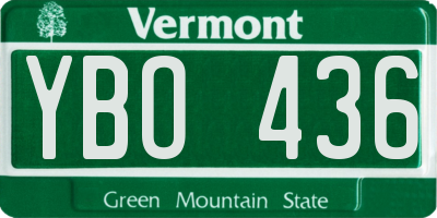 VT license plate YBO436