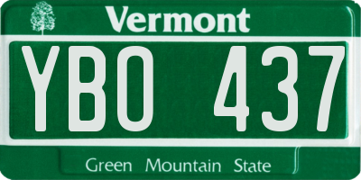VT license plate YBO437