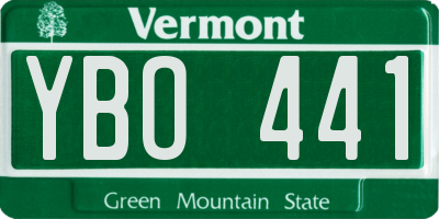 VT license plate YBO441