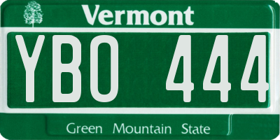 VT license plate YBO444