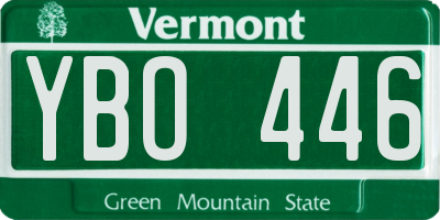 VT license plate YBO446