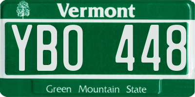 VT license plate YBO448
