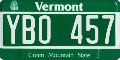 VT license plate YBO457