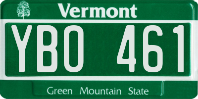 VT license plate YBO461