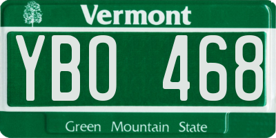 VT license plate YBO468