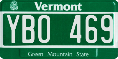 VT license plate YBO469