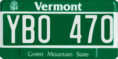 VT license plate YBO470