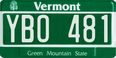 VT license plate YBO481