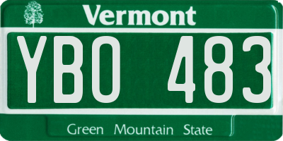 VT license plate YBO483
