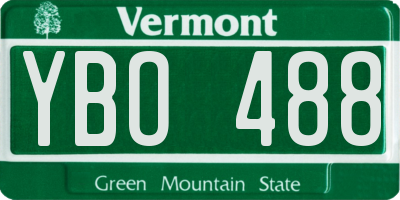 VT license plate YBO488